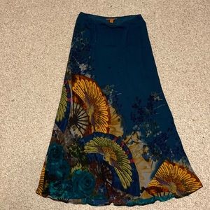 Harari Long Silk Skirt S